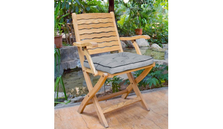 Poduszka ogrodowa wysoki bok z lamówką 50x50 cm ciemnoszara