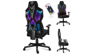 FOTEL GAMINGOWY obrotowy komputerowy biurowy Krzesło dla Gracza LED RGB