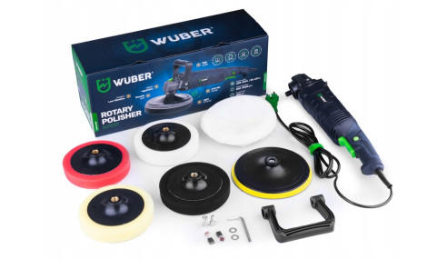 POLERKA SAMOCHODOWA MIMOŚRODOWA 2300W SZLIFIERKA Z REGULACJĄ OBROTÓW ZESTAW