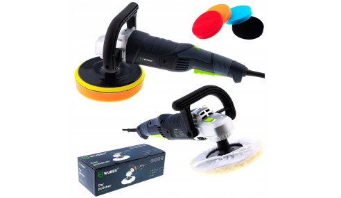 POLERKA SAMOCHODOWA SZLIFIERKA Z REGULACJĄ OBROTÓW + ZESTAW GĄBEK + FILC