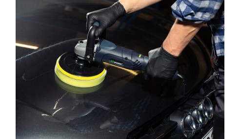 POLERKA SAMOCHODOWA SZLIFIERKA Z REGULACJĄ OBROTÓW + ZESTAW GĄBEK + FILC