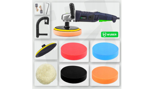 POLERKA SAMOCHODOWA SZLIFIERKA Z REGULACJĄ OBROTÓW + ZESTAW GĄBEK + FILC