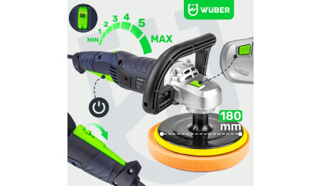 POLERKA SAMOCHODOWA SZLIFIERKA Z REGULACJĄ OBROTÓW + ZESTAW GĄBEK + FILC