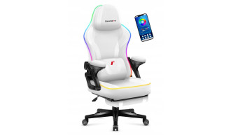 FOTEL GAMINGOWY OBROTOWY KOMPUTEROWY KRZESŁO DLA GRCZA Huzaro RGB Smart