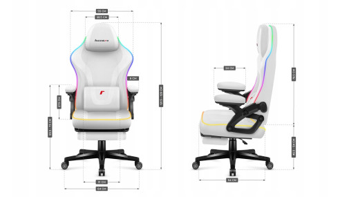 FOTEL GAMINGOWY OBROTOWY KOMPUTEROWY KRZESŁO DLA GRCZA Huzaro RGB Smart
