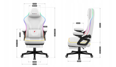 FOTEL GAMINGOWY OBROTOWY KOMPUTEROWY KRZESŁO DLA GRCZA Huzaro RGB Smart