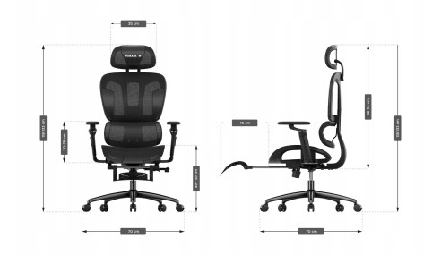 FOTEL GAMINGOWY ERGONOMICZNY KRZESŁO GRACZA KOMPUTEROWE PODNÓŻEK HUZARO