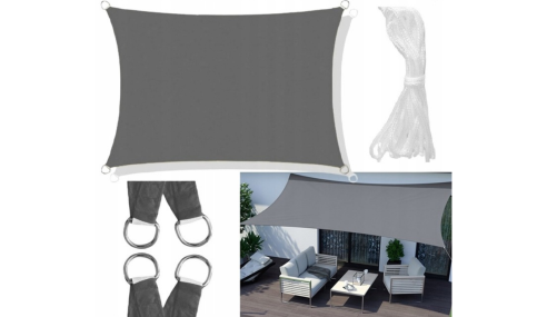 Żagiel przeciwsłoneczny wodoodporny ortalion 4x3 m szary