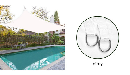 Żagiel przeciwsłoneczny wodoodporny ortalion 4x3 m biiały