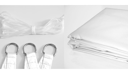 Żagiel przeciwsłoneczny wodoodporny ortalion 5x5 m biały