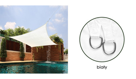 Żagiel przeciwsłoneczny wodoodporny ortalion 5x5 m biały