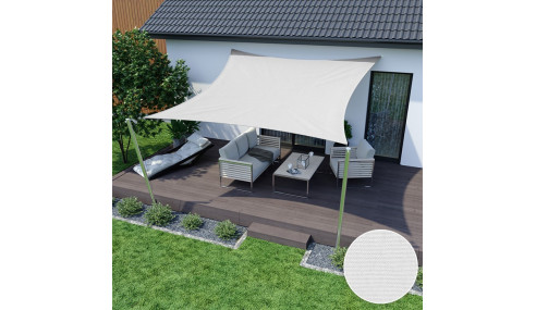 Żagiel przeciwsłoneczny wodoodporny ortalion 5x5 m biały