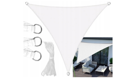 Żagiel przeciwsłoneczny wodoodporny ortalion 3x3x3m biały