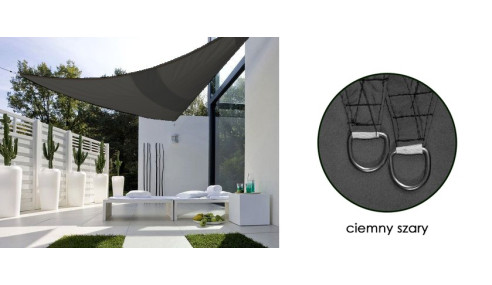 Żagiel przeciwsłoneczny wodoodporny codura 3x3x3m ciemnoszary