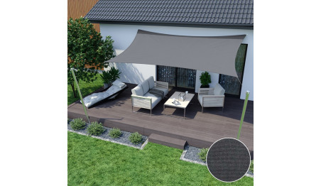 Żagiel przeciwsłoneczny wodoodporny codura 3x5 m ciemnoszary