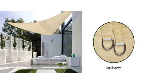 Żagiel przeciwsłoneczny wodoodporny codura 3x3x3m beżowy