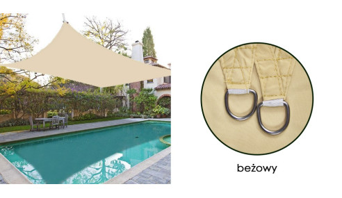 Żagiel przeciwsłoneczny wodoodporny codura 4x3 m beżowy