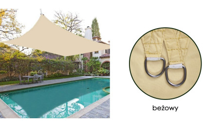 Żagiel przeciwsłoneczny wodoodporny codura 3x5 m beżowy
