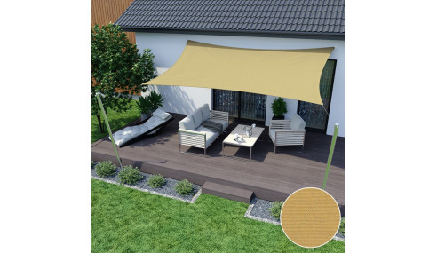 Żagiel przeciwsłoneczny wodoodporny codura 3x5 m beżowy