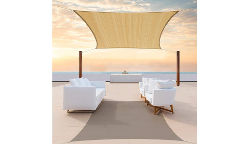 Żagiel przeciwsłoneczny wodoodporny codura 5x5 m beżowy