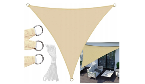 Żagiel przeciwsłoneczny wodoodporny codura 3x3x3m beżowy