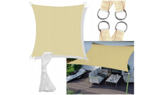 Żagiel przeciwsłoneczny wodoodporny codura 5x5 m beżowy