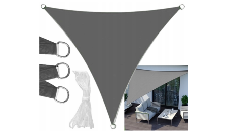 Żagiel przeciwsłoneczny wodoodporny codura 3x3x3m ciemnoszary