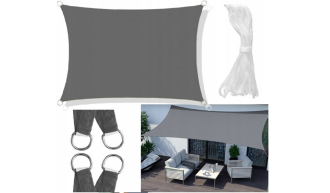 Żagiel przeciwsłoneczny wodoodporny codura 3x2m ciemnoszary