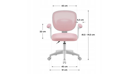 FOTEL BIUROWY OBROTOWY DZIECIĘCY KRZESŁO BIURKOWE DLA DZIECKA