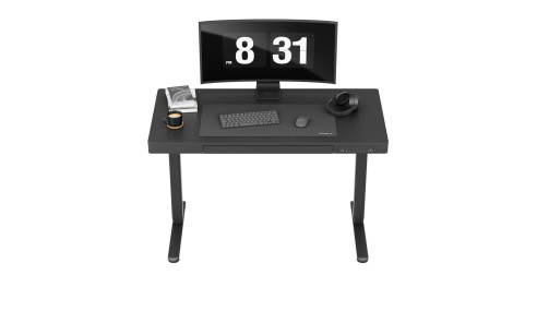 ELEKTRYCZNE BIURKO GAMINGOWE ERGONOMICZNE STOLIK GRACZA REGULACJA CZARNE