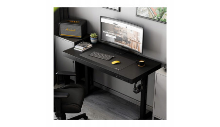 ELEKTRYCZNE BIURKO GAMINGOWE ERGONOMICZNE STOLIK GRACZA REGULACJA CZARNE