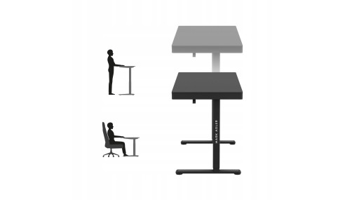 ELEKTRYCZNE BIURKO GAMINGOWE ERGONOMICZNE STOLIK GRACZA REGULACJA CZARNE