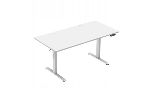 ERGONOMICZNE BIURKO GAMINGOWE ELEKTRYCZNE STOLIK DLA GRACZA REGULACJA BIAŁE