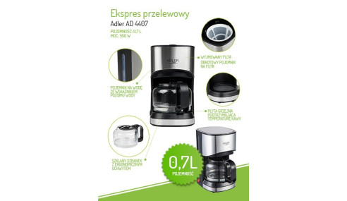 Ekspres przelewowy 0,7L