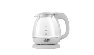 Kuchenny Czajnik Elektryczny 1L 1100W Szklany Szary LED Adler