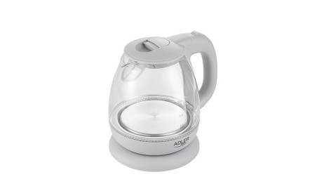 Kuchenny Czajnik Elektryczny 1L 1100W Szklany Szary LED Adler