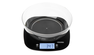 Waga kuchenna z misą 1,4L LCD Precyzyjna 5kg/1g Czarna Mesko 2
