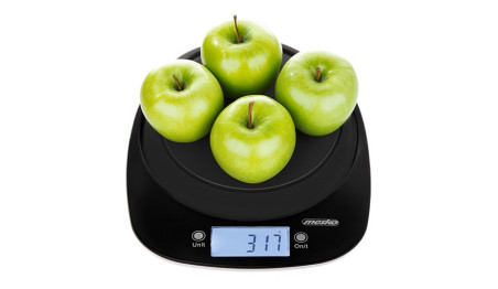 Waga kuchenna z misą 1,4L LCD Precyzyjna 5kg/1g Czarna Mesko