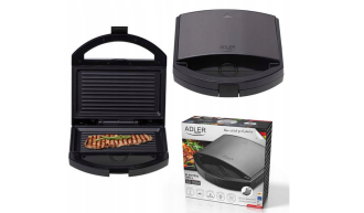 Grill Elektryczny Opiekacz Toster do kanapek tostów 1000W Adler