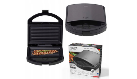 Grill Elektryczny Opiekacz Toster do kanapek tostów 1000W Adler