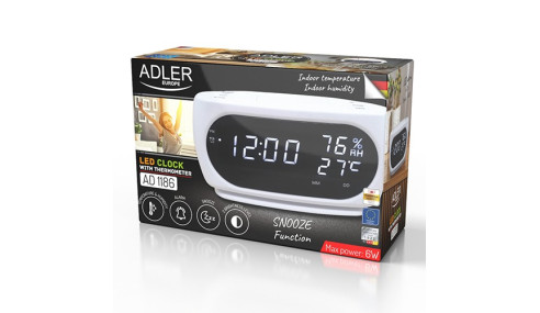 Zegar - Budzik z pomiarem temperatury i wilgotności