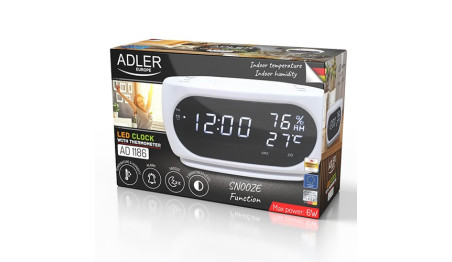Zegar - Budzik z pomiarem temperatury i wilgotności