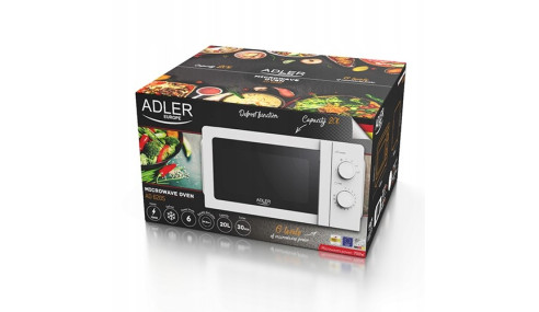 Kuchenka Mikrofalowa 20L 700W Programator 5 Poziomów Mocy Adler
