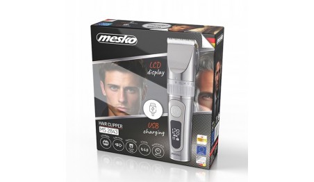 Strzyżarka do włosów LCD Wodoodporna Tryb Turbo 4 Nasadki Mesko