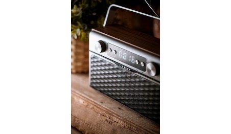 Stylowe Radio Sieciowo-Bateryjne z Bluetooth Zegar LCD AUX 2600mAh Camry