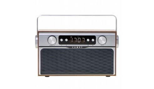 Stylowe Radio Sieciowo-Bateryjne z Bluetooth Zegar LCD AUX 2600mAh Camry