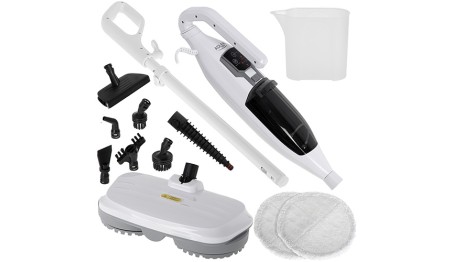 MOP PAROWY OBROTOWY CZYŚCIK ZESTAW AKCESORIÓW 2 TRYBY PRACY 3 MOCE ADLER