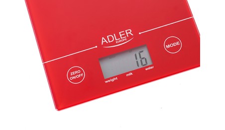 Waga Elektroniczna Kuchenna 5kg/1g LCD Obliczanie Objętości Czerwona Adler
