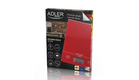 Waga Elektroniczna Kuchenna 5kg/1g LCD Obliczanie Objętości Czerwona Adler