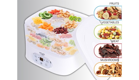 Dehydrator 550W Suszarka do Grzybów Ziół Owoców Żywności LCD 5 Tac Zestaw